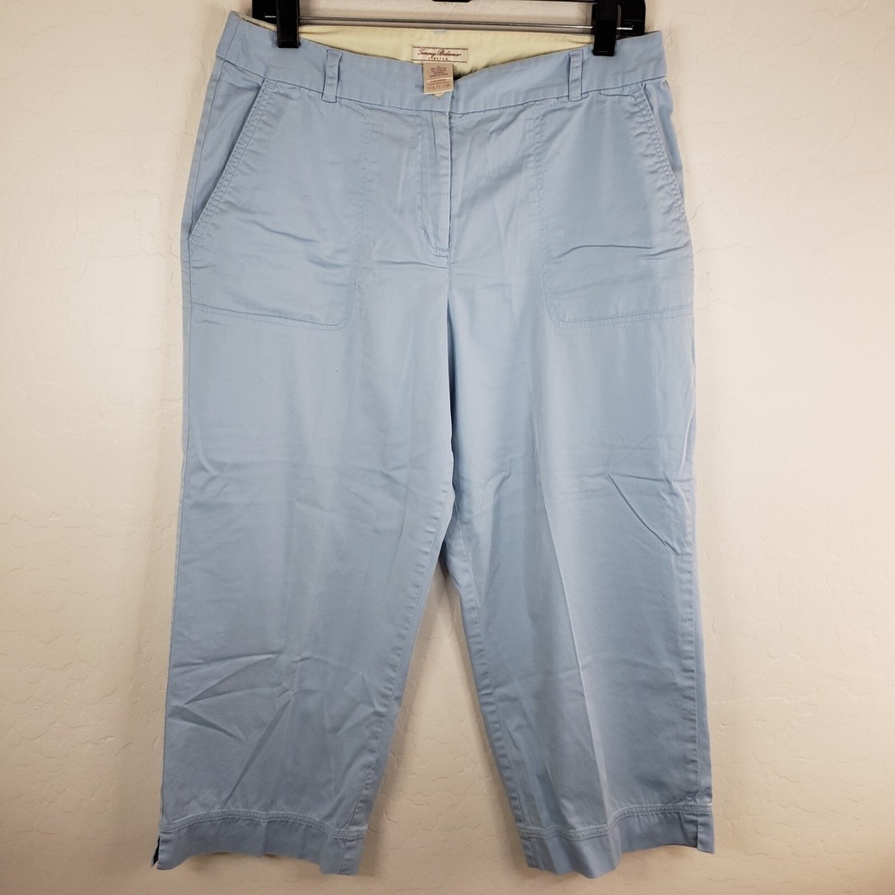 Tommy Bahama 30x24 Chino Cropped Wide Leg Blue Pants Women's 10